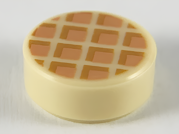 Деталь Lego 98138pb118 Tile, Round 1 x 1 with Waffle, Nougat Squares with Medium Nougat Edges Pattern